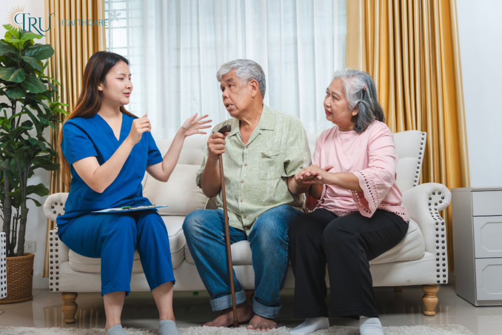 Nurse Discussing Options With Family